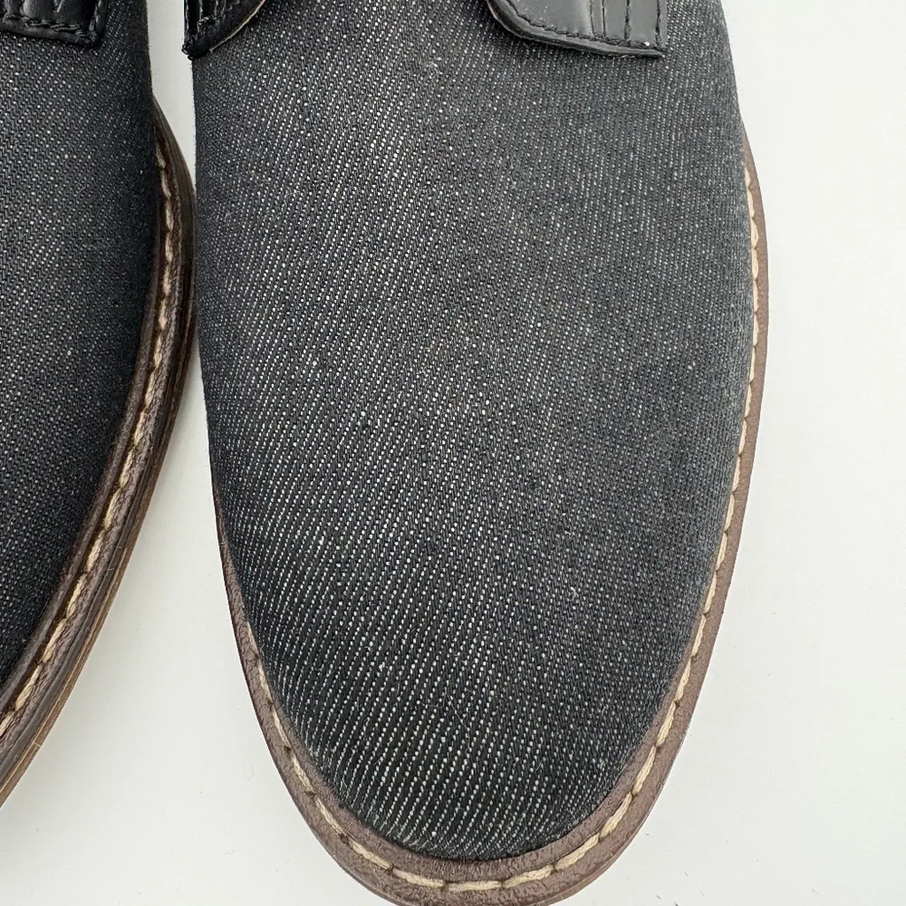 Dexter Comfort Memory Foam Cal Black Denim w/ Faux Leather Accent Casual Oxford